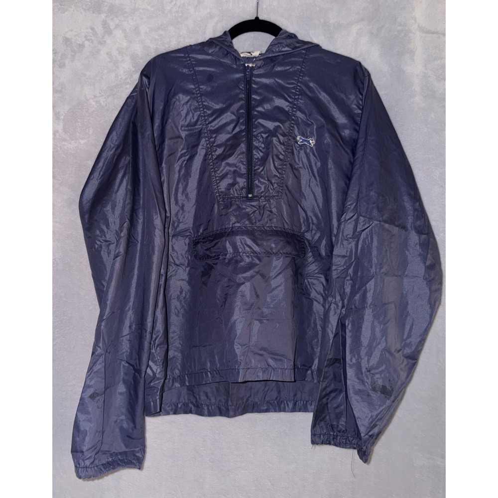 VTG JC Penney The Fox Pullover Blue Windbreaker 1/4 Zip Jacket Adult Sz Medium